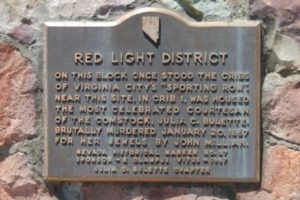 Virginia City Red Light District Plaque