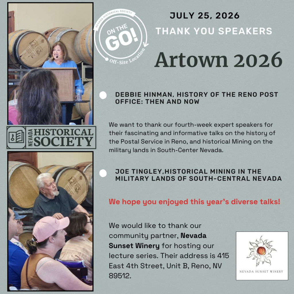 Artown thank you to speakers Debbie Hinman and Joe Tingley.